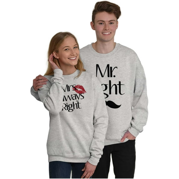 Funny Matching Couples His Hers Set Women Plus Size Crewneck Sweatshirt Brisco Brands 4X