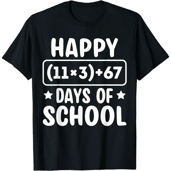 Funny Math Equation 100 Days School Celebration T-Shirt for Fun ...
