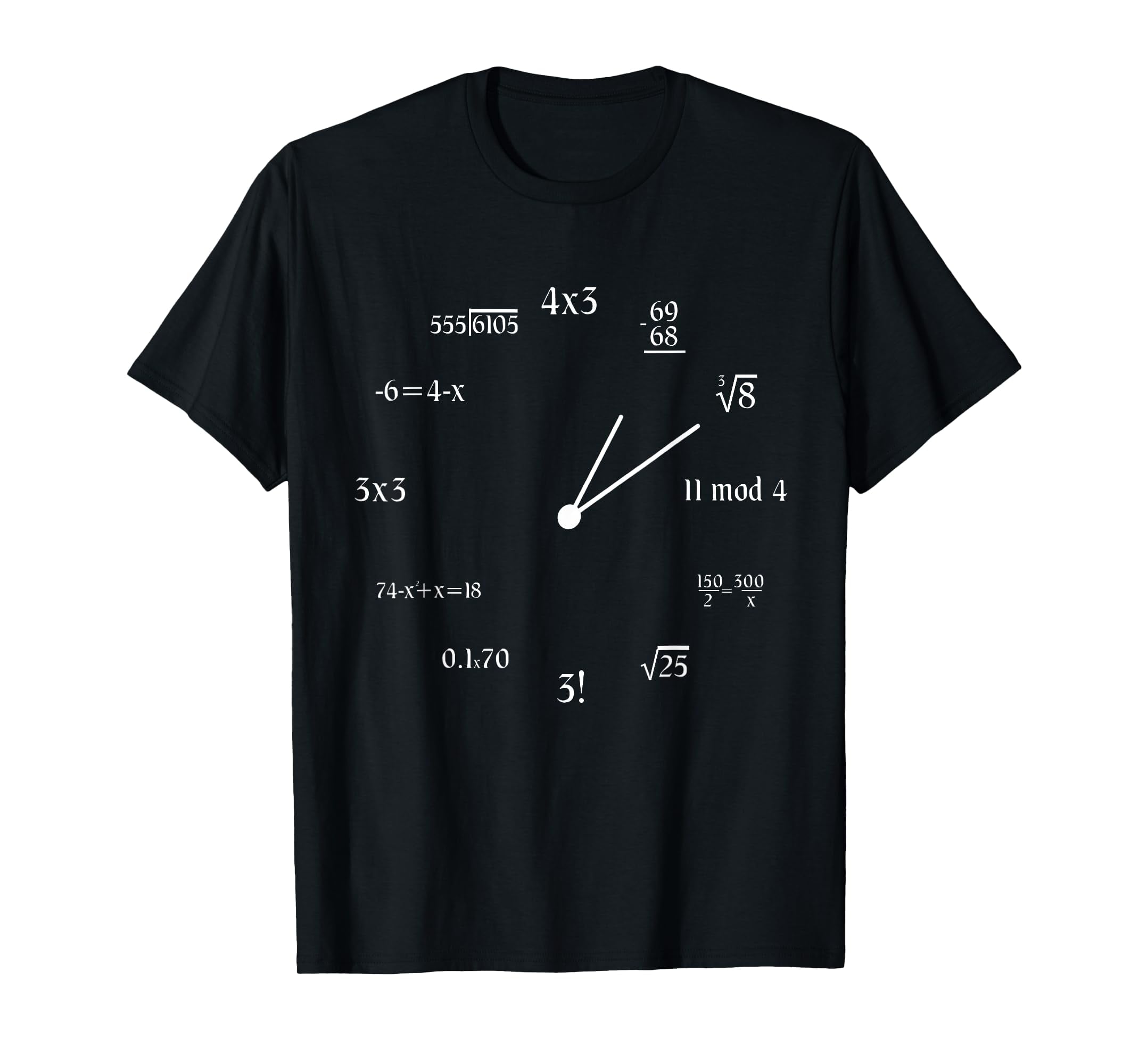 Funny math meme math joke clock mathematician math clock t shirt