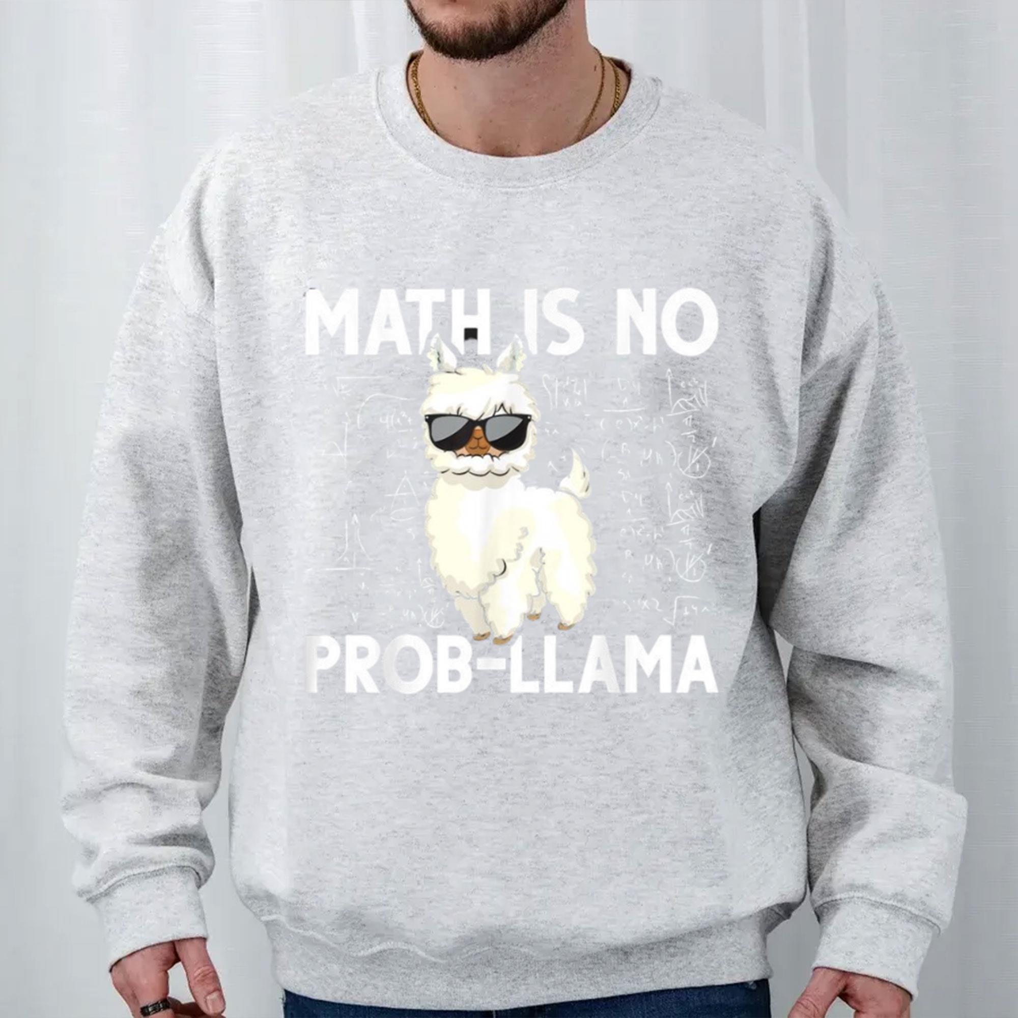 Sweating Over Math Funny Math Nerd Geek Llama Animal Alpaca Mathematician Math Sweat Shirt ...