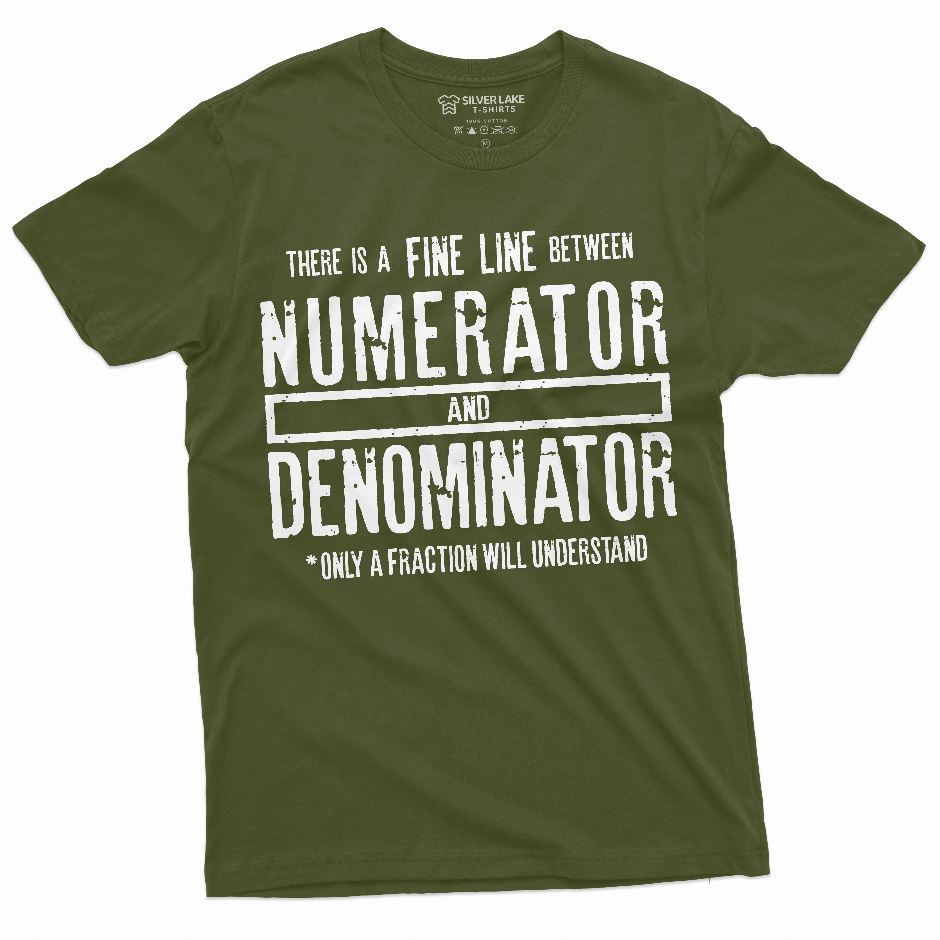 Funny Math Numerator Denominator T-Shirt Mathematics Teacher