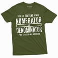 thumbnail image 1 of Funny Math Numerator Denominator T-Shirt Mathematics Teacher School Geek Tee (Medium Military Green), 1 of 6