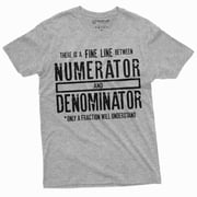 Funny Math Numerator Denominator T-Shirt Mathematics Teacher School Geek Tee