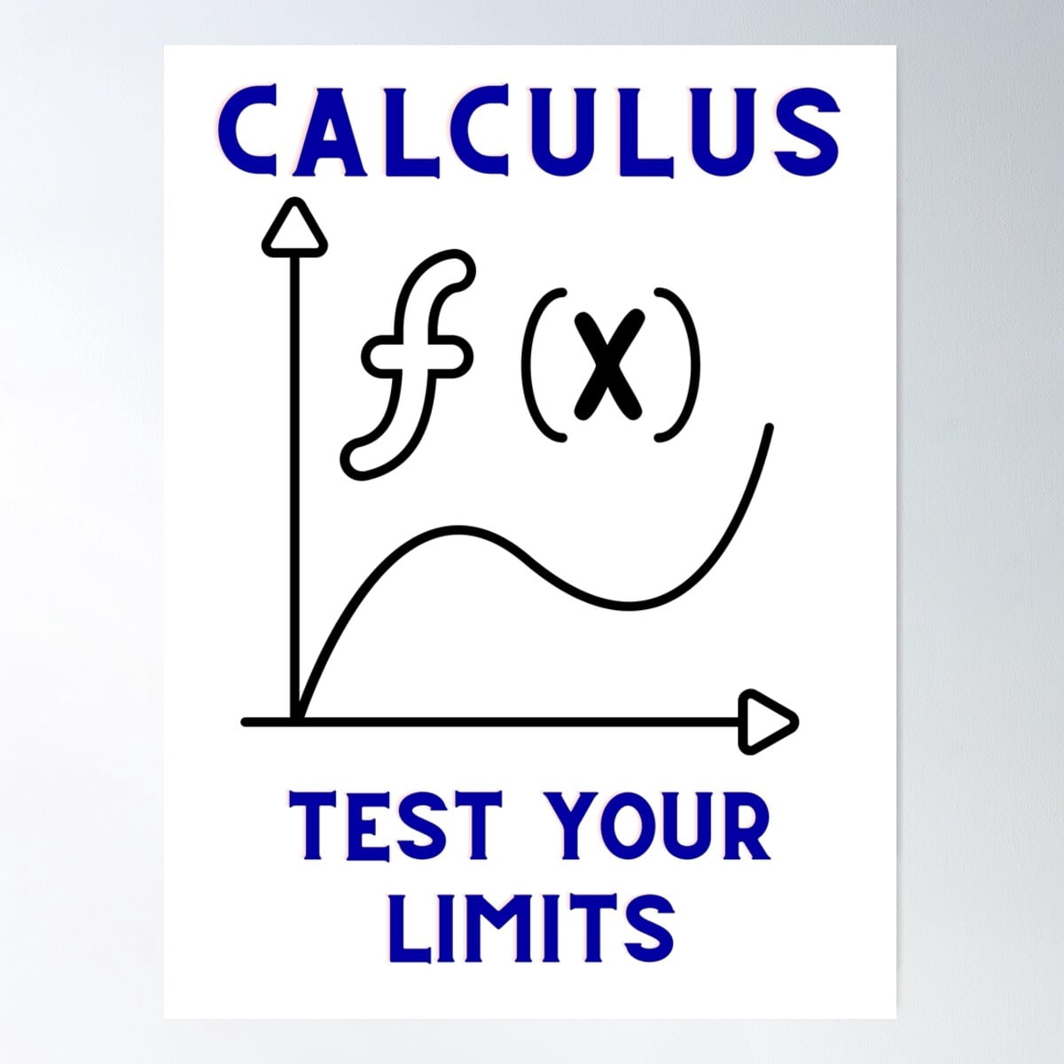 Funny Math Pun: Calculus Test Your Limits Poster Wall Art, Modern Wall ...