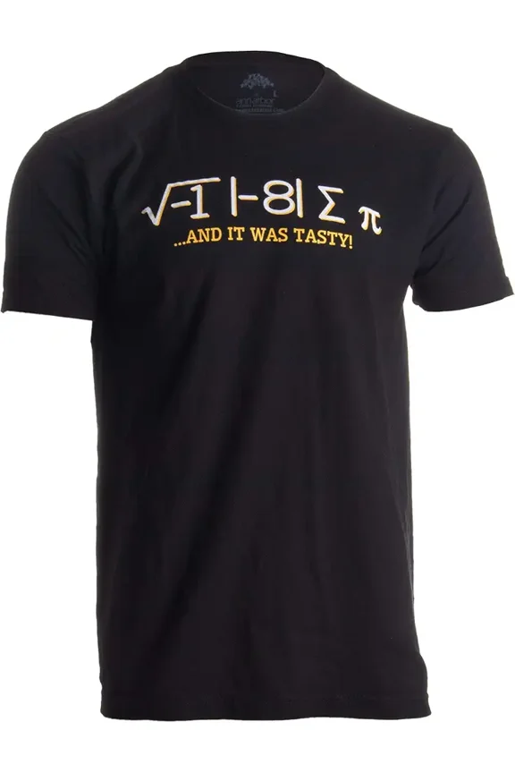 Funny Math Pun T-Shirt I Ate Some Pie Nerd Geek Science Teacher Gift Men Women Adult Short Sleeve Black Tee