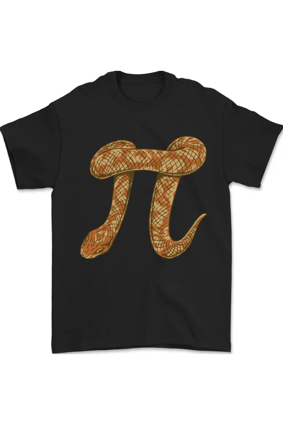 Funny Math Snake Pi Symbol Mathematics Teacher Humor Graphic Top Unisex T-Shirt, up to size 5XL