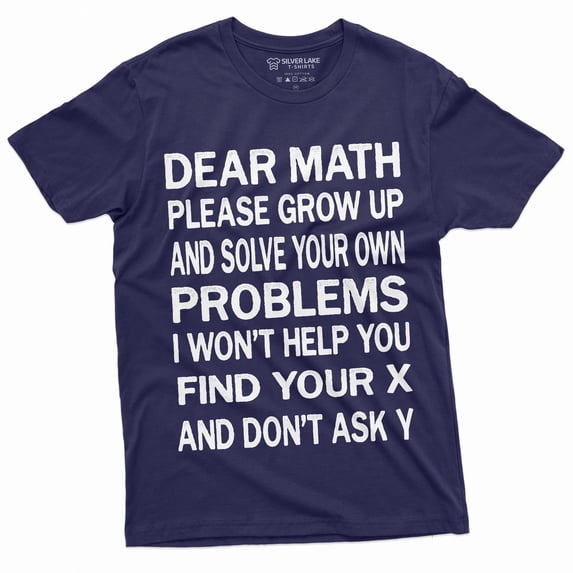 Funny Math T-Shirt Geek Science Mathematics Teacher Student Back To School T-Shirt Tee (3X-Large Navy Blue)