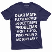 Funny Math T-Shirt Geek Science Mathematics Teacher Student Back To School T-Shirt Tee Large Navy Blue