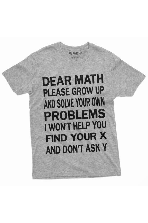 Funny Math T-Shirt Geek Science Mathematics Teacher Student Back To School T-Shirt Tee (Small Grey)