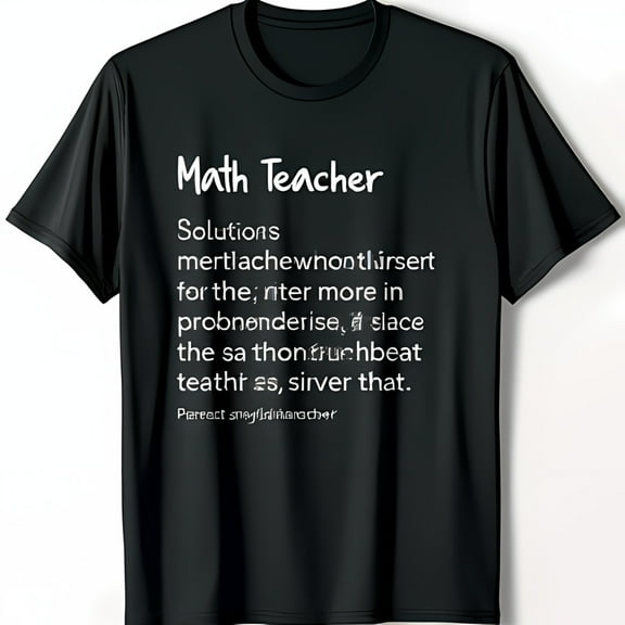 Funny Math Teacher Definition Black T-Shirt Graphic Tee for Educators