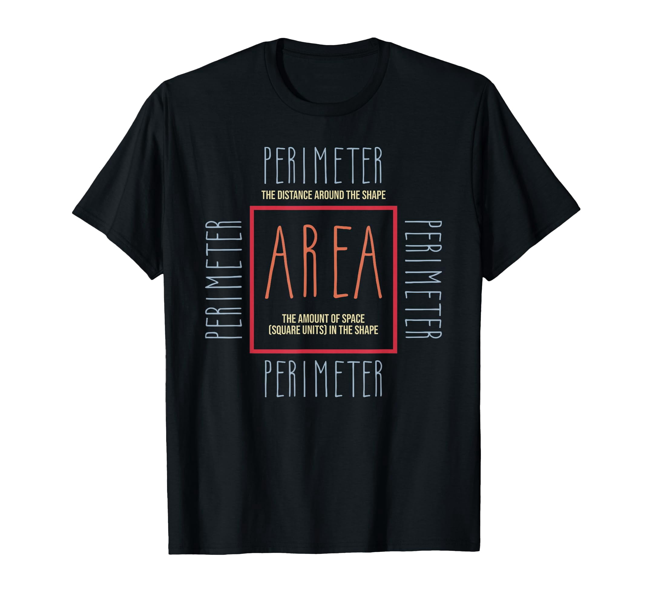 Funny Math Teacher T-Shirt with Area and Perimeter Design for Cool Math ...