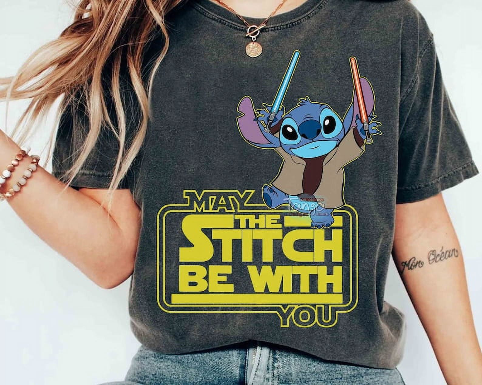 Funny May The Stitch Be With You Lightsaber Tshirt, Star Wars Day 2024