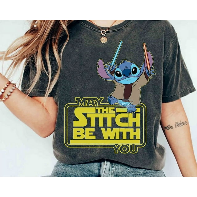 Funny May The Stitch Be With You Lightsaber Tshirt, Star Wars Day 2025