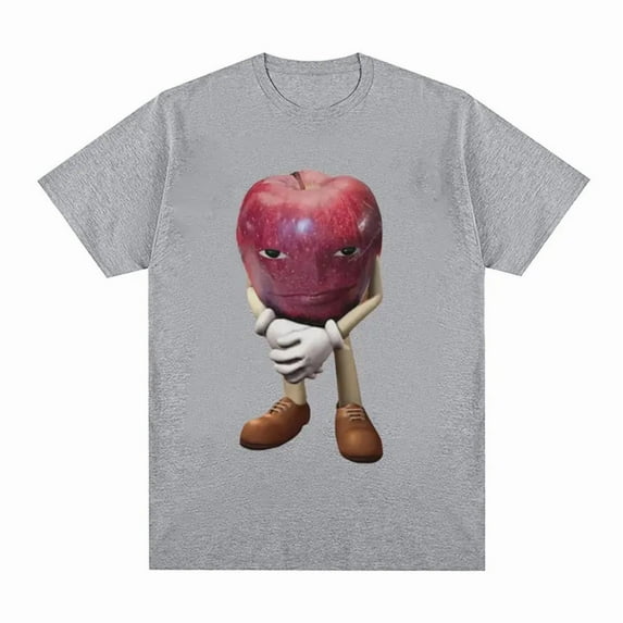 Funny Me Asf Apple with Face Meme T Shirt Unisex Fashion High Quality T Shirts Men Retro Casual Short Sleeve T-shirt Tops