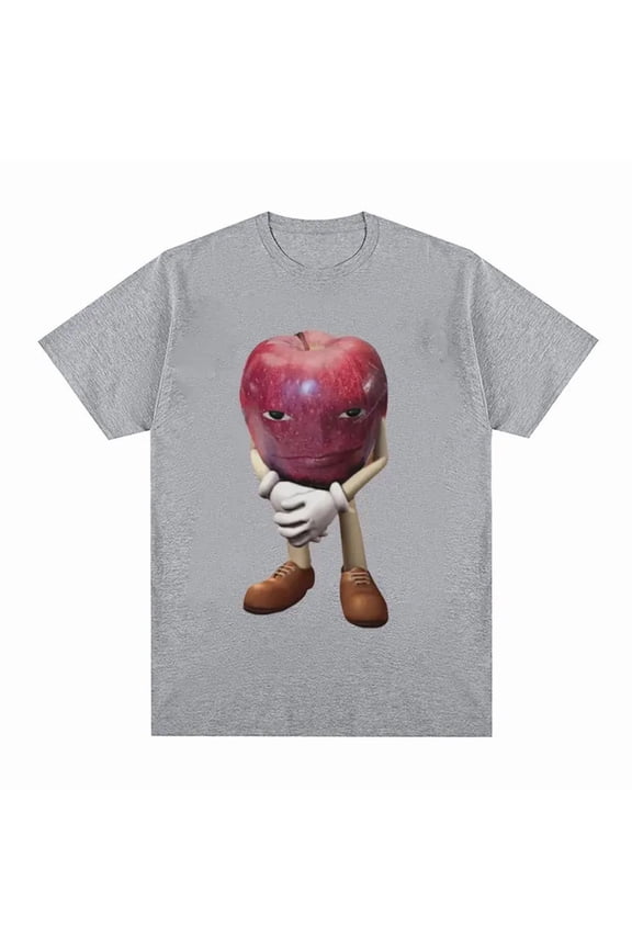 Funny Me Asf Apple with Face Meme T Shirt Unisex Fashion High Quality T Shirts Men Retro Casual Short Sleeve T-shirt Tops