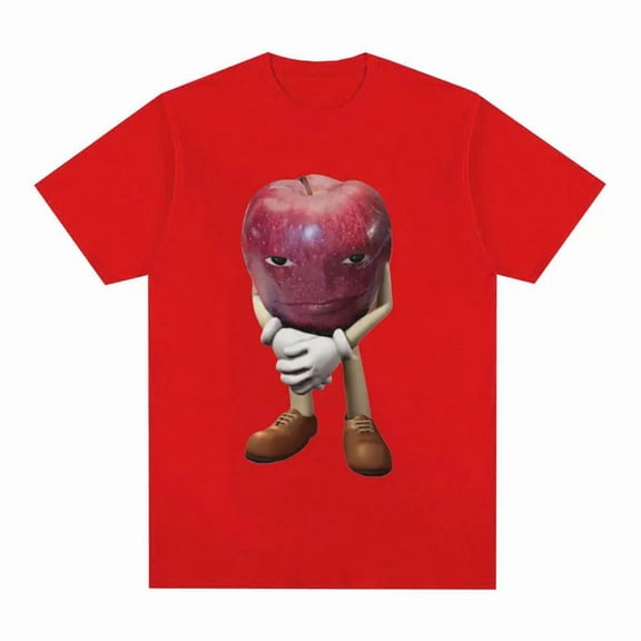 Funny Me Asf Apple with Face Meme T Shirt Unisex Fashion High Quality T Shirts Men Retro Casual Short Sleeve T-shirt Tops