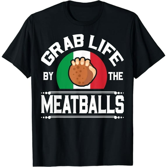 Funny Meatball Italian Food Italy Flag Shirt T-Shirt