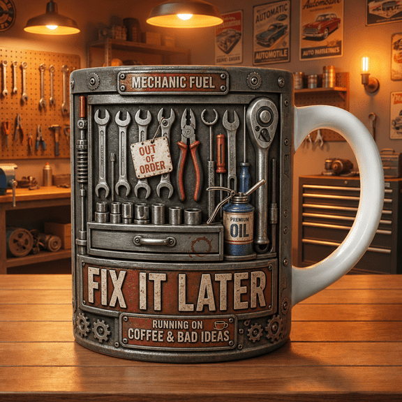 Funny Mechanic Mug Personalized Gift, Fix It Later Coffee Mug for Garage Work