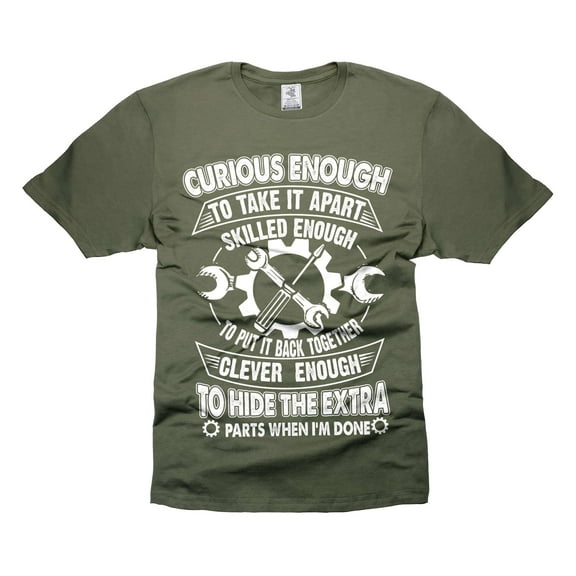 Funny Mechanic Shirt Father's Day Humorous Gift Shirt Handyman Shirts Birthday Gifts Shirt (Large Military Green)