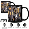 thumbnail image 1 of Funny Mechanic Toolbox Ceramic Mug - 11oz Double-Sided Design Cup, Ideal Anniversary Thanksgiving Gift for Mechanics,2PCS, 1 of 7