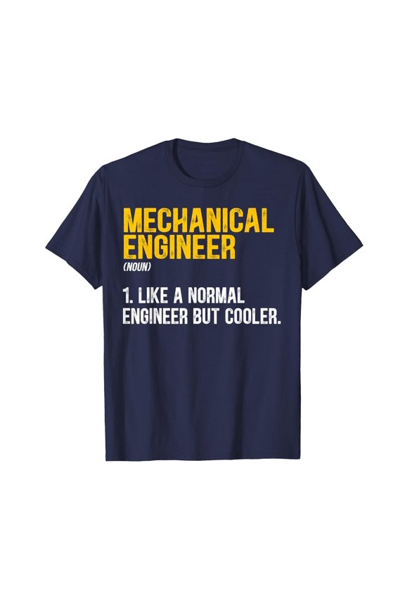 Funny Mechanical Engineer Definition Navy T-Shirt for Engineers and Tech Enthusiasts
