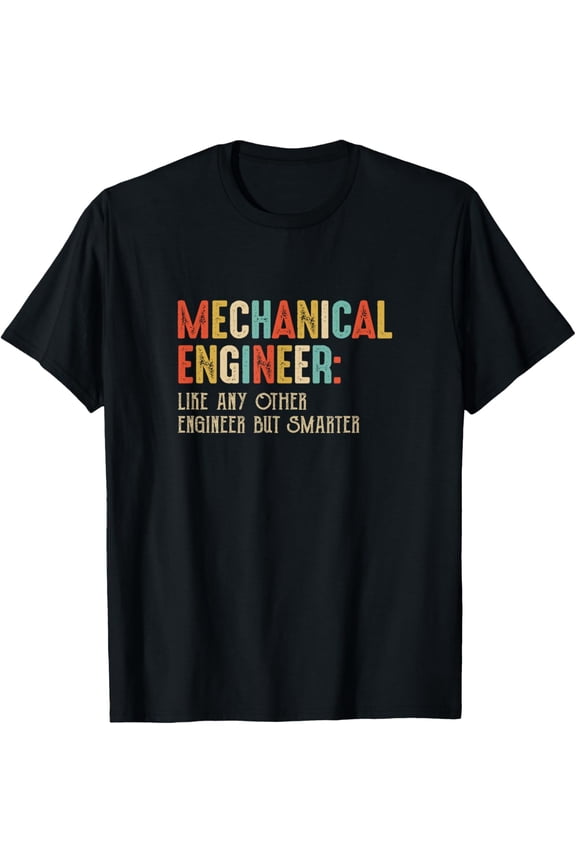 Funny Mechanical Engineer Engineering Students Vintage T-ShirtMen and women, Black T-shirt, size: Extra large