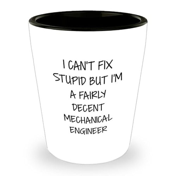 Funny Mechanical Engineer Gifts: Humorous I'm A Fairly Decent Shot Glass for Birthday Celebration Motivational Quote from Friends to Colleagues for Mechanical Engineering Professionals