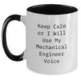 thumbnail image 1 of Funny Mechanical Engineer Gifts, Keep Calm Or I Will Use My Mechanical Engineer Voice, Two Tone Coffee Mug for Graduation, Gifts from Friends, Gifts for Mechanical Engineer, 1 of 4