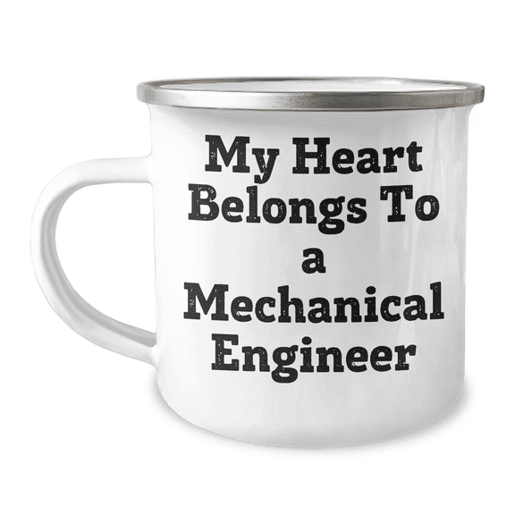 Funny Mechanical Engineer Gifts from Men, Camping Mug for Her, 'My Heart Belongs To A Mechanical Engineer' Quote, Unique Mother's Day Unique Gifts