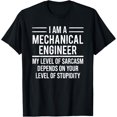 thumbnail image 1 of Funny Mechanical Engineer Level Of Sarcasm T-ShirtMen and women, Black T-shirt, size: Extra large, 1 of 4