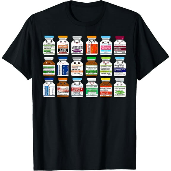 Funny Medication Vial Pharmacist Pharmacy Technician Nursing T-Shirt