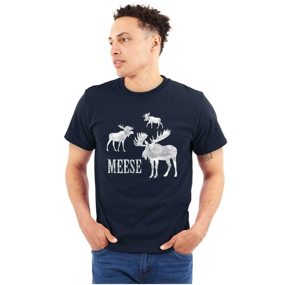 Funny Meese Moose Animal Humor Plus Size Crewneck Graphic Tee Shirt Brisco Brands 2X