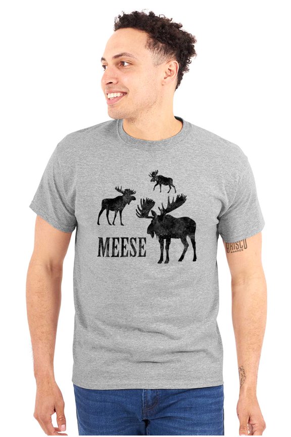Funny Meese Moose Animal Humor Plus Size Crewneck Graphic Tee Shirt Brisco Brands 2X