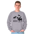 thumbnail image 1 of Funny Meese Moose Animal Humor Unisex Plus Fleece Graphic Sweatshirt Brisco Brands 4X, 1 of 5