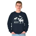 thumbnail image 1 of Funny Meese Moose Animal Humor Unisex Plus Fleece Graphic Sweatshirt Brisco Brands 5X, 1 of 5