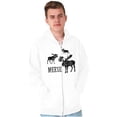 thumbnail image 1 of Funny Meese Moose Animal Humor Zip Up Hoodie Men's Women's Brisco Brands L, 1 of 6