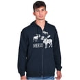 thumbnail image 1 of Funny Meese Moose Animal Humor Zip Up Hoodie Men's Women's Brisco Brands X, 1 of 6