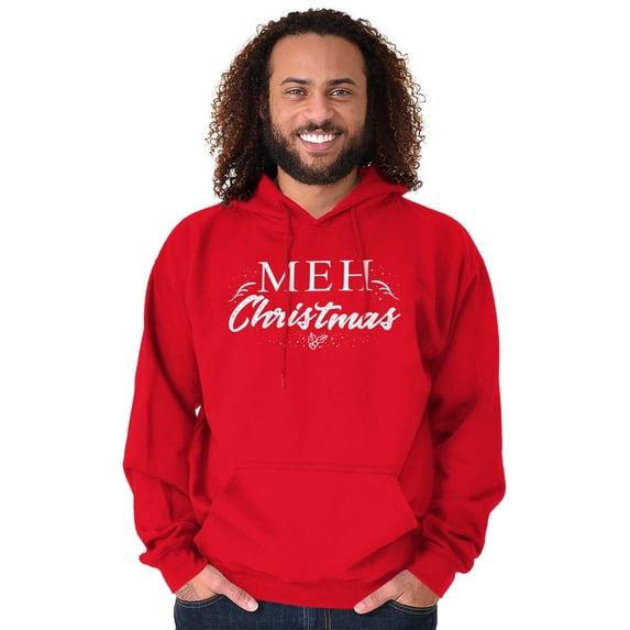 Funny Meh Christmas Anti-Xmas Season Unisex Plus Size Hoodie Brisco Brands 2X