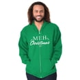 thumbnail image 1 of Funny Meh Christmas Anti-Xmas Season Zip Up Hoodie Men's Women's Brisco Brands S, 1 of 5