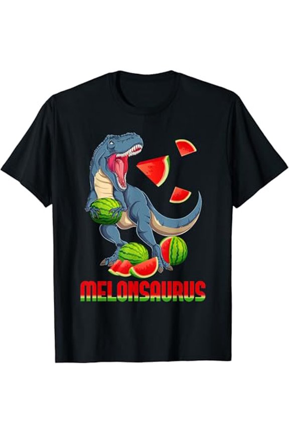 Funny Melonsaurus Watermelon Dinosaur Summer Tropical Fruits T-Shirt
