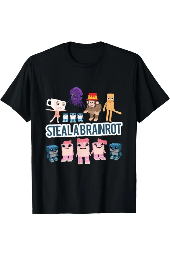 Funny Meme Brain Rot Shirt Funny Gamer Design Gift For Parent Unisex T-Shirt, up to Size 5XL