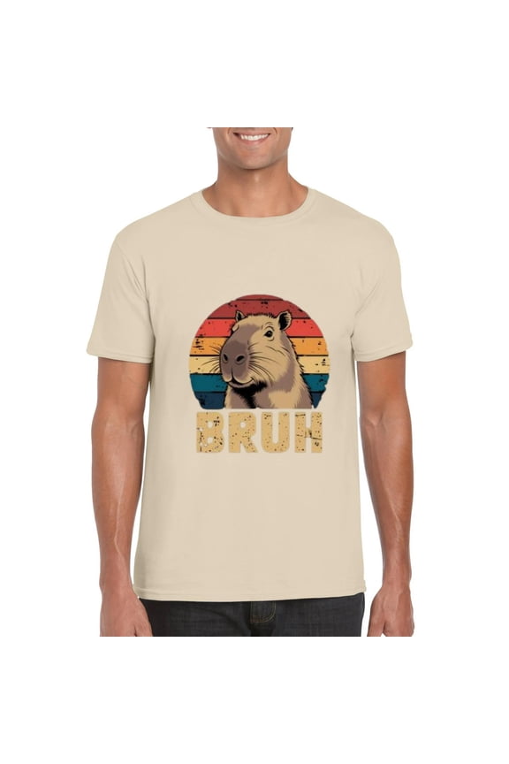 Funny Meme Capybara Bruh Cute Animal Rodent Chill Relax T-Shirt, for men & women, up to size 5XL