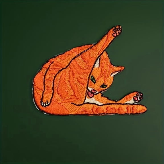 Funny Meme Cat Embroidered Patches for Jackets, Bags, and Crafts - Unique Iron-On Appliques for DIY Projects