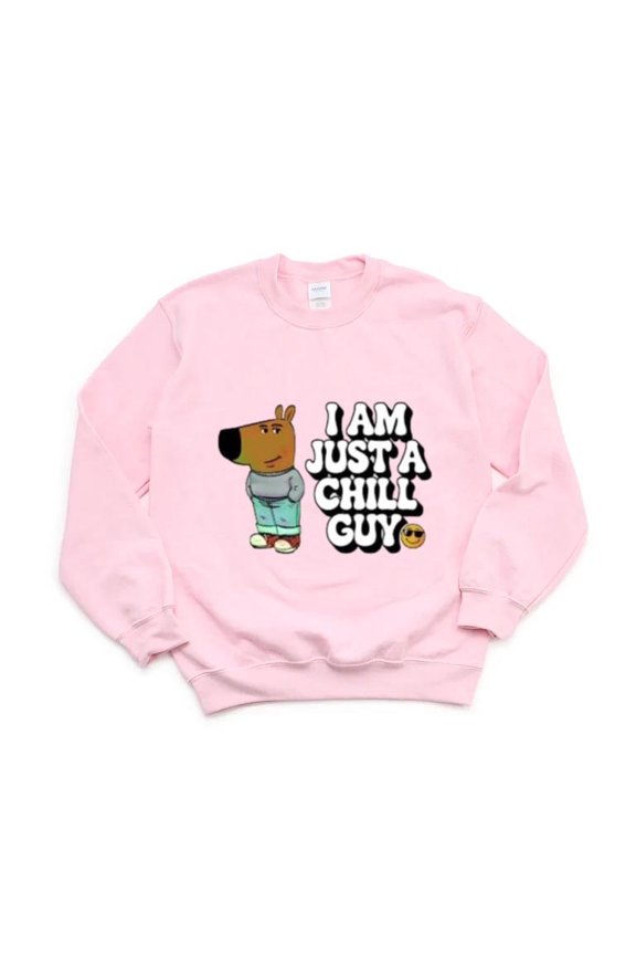 Funny Meme Chill Guy Relaxed Easygoing Sarcastic Humor Sweatshirt, for men & women, up to size 5XL