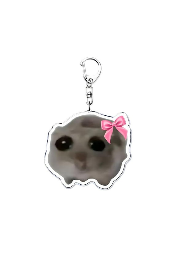 Funny Meme I Am Just A Girl Sad Hamster Key Chains 2024 Keychain Acrylic
