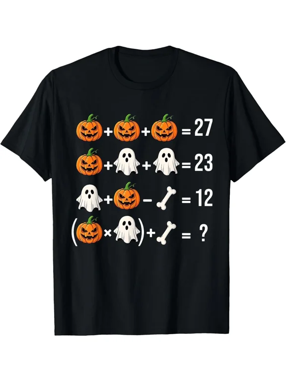 Funny Meme Pumpkin Ghost Math Teacher Costume Unisex T-Shirt