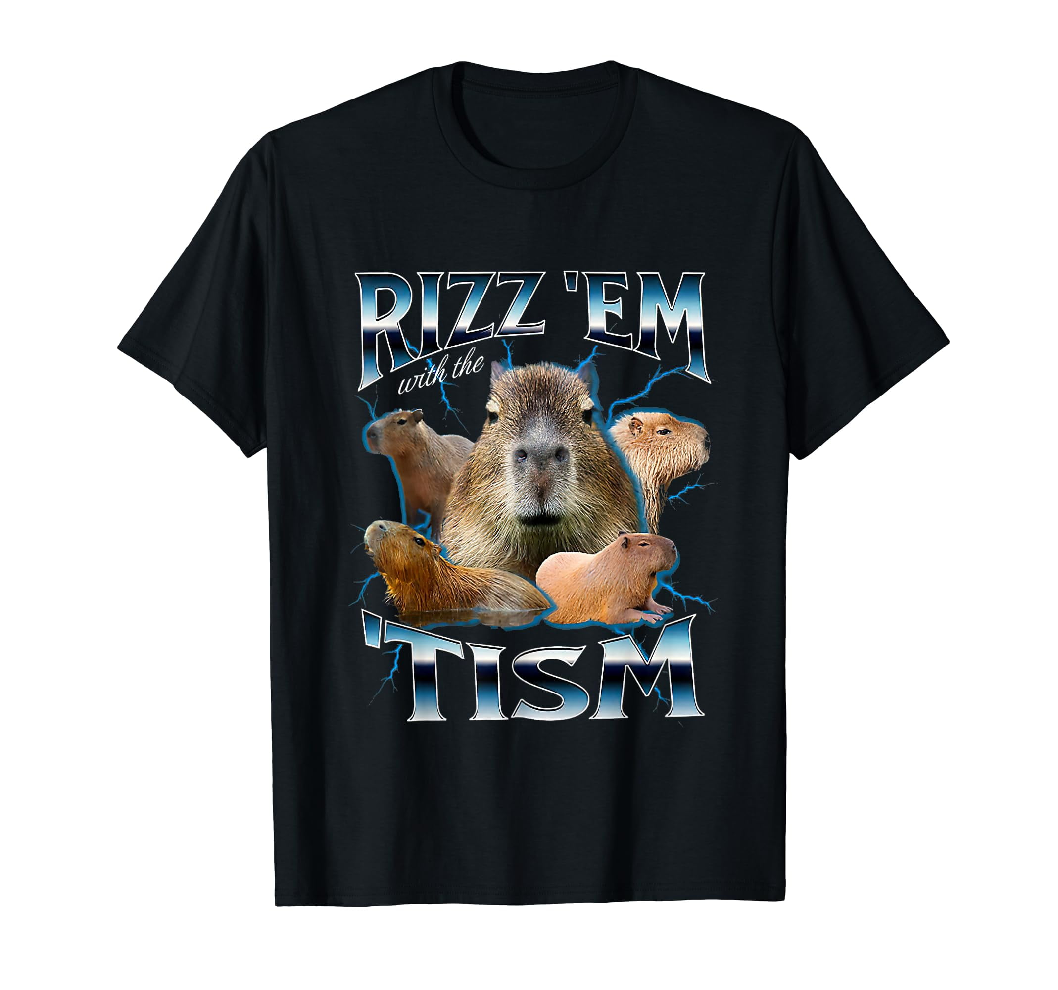 Funny Meme Tees Rizz Em With The Tism Capybara Funny Oddly Dank Meme T ...