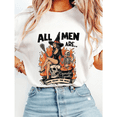 thumbnail image 1 of Funny All Men Cremated Print T-shirts Feminist Witch Graphic Tees Halloween Spooky Girl Casual Loose Tops Short Sleeve Cotton for Daily Outfits White Vacation,4XL, 1 of 5