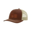 thumbnail image 1 of Funny Men's Bacon American Flag Trucker Hat-Brown, 1 of 4