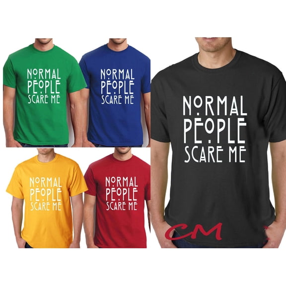 Funny Mens Normal People Scare Me Printed T-Shirt Short Sleeve T-Shirt Soft and Comfy Shirt, Lightweight Shirt Color Red Medium